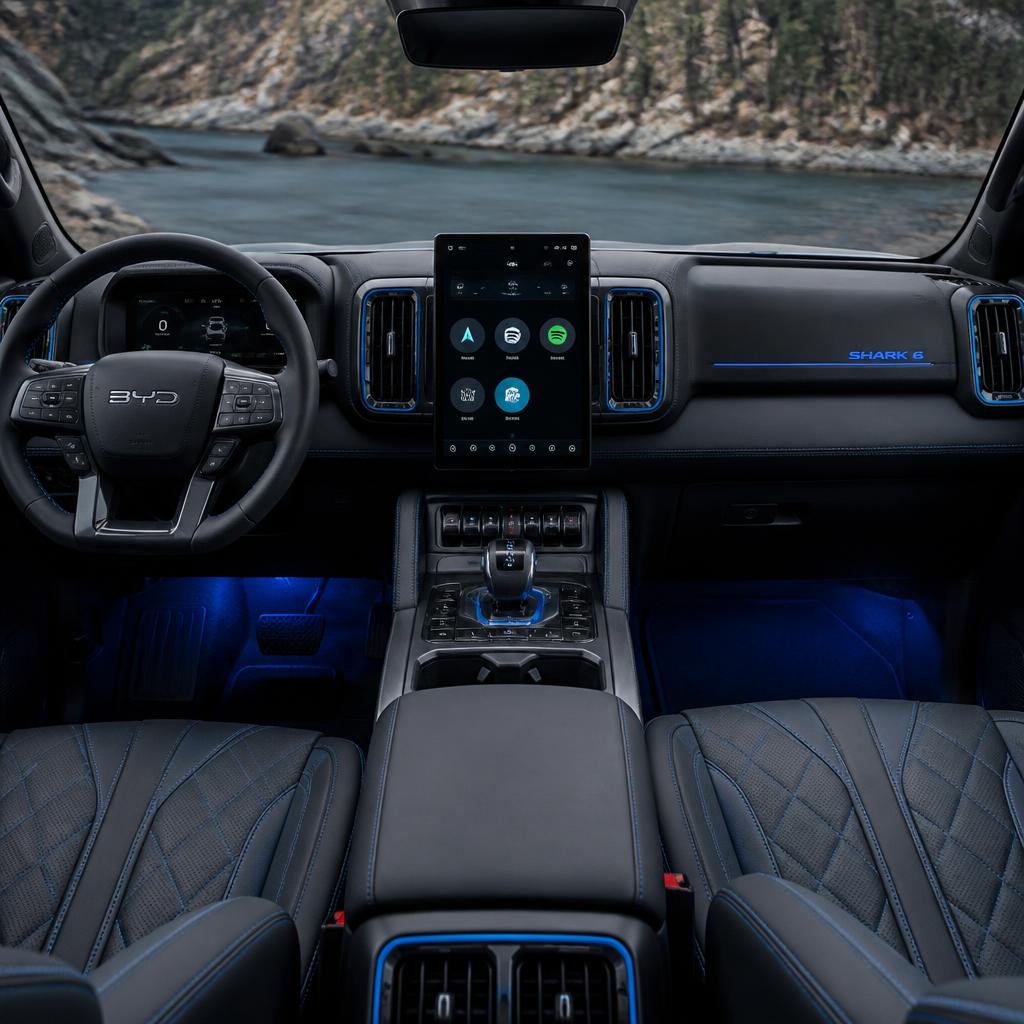 BYD Shark 6 interior trim and floor mats